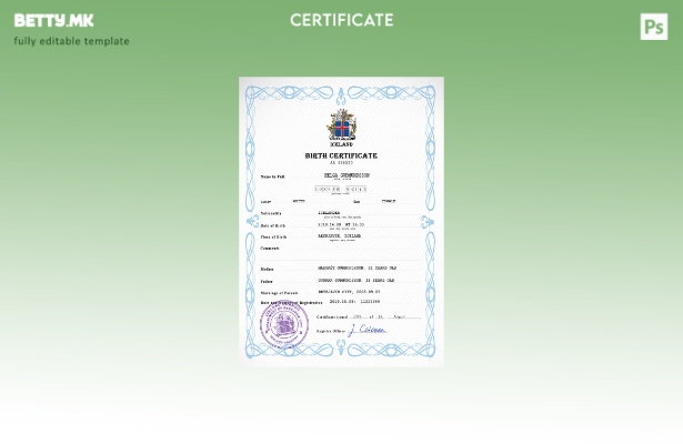 модерен стил Исланд витална евиденција извод од матична книга на родените ПСД